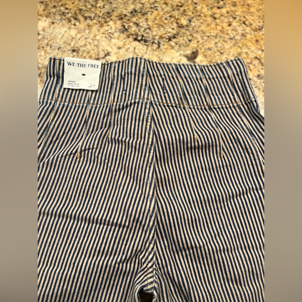 NWT Free People Jayde High Rise Flare Railroad Pants - Picture 14 of 15